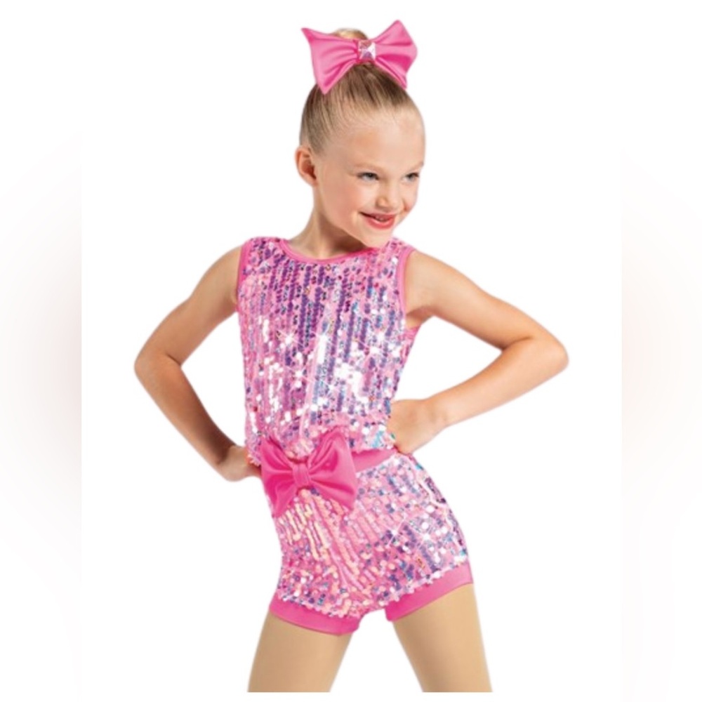 Weissman pink sequined dance costume